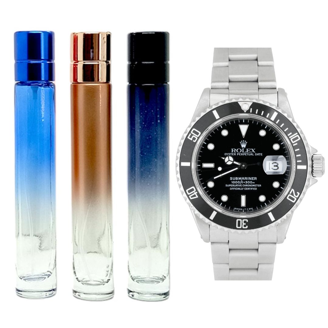 3 PERFUMES BALAS 30ML MEN + RELOJ ROLEX