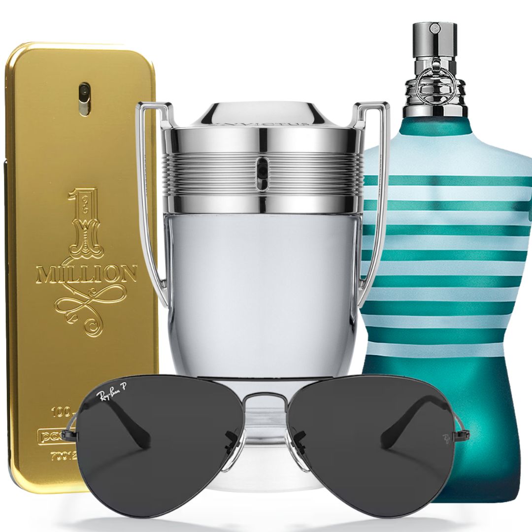 KIT 5 HOMBRE (3 PERFUMES + GAFAS)