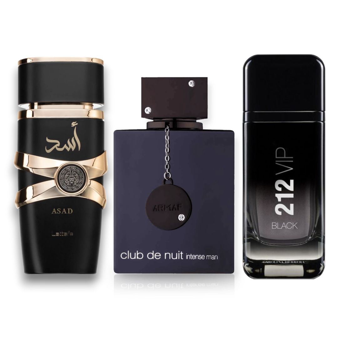 PERFUMES ASAD+CLUBTHENUIT+212VIPBLACK