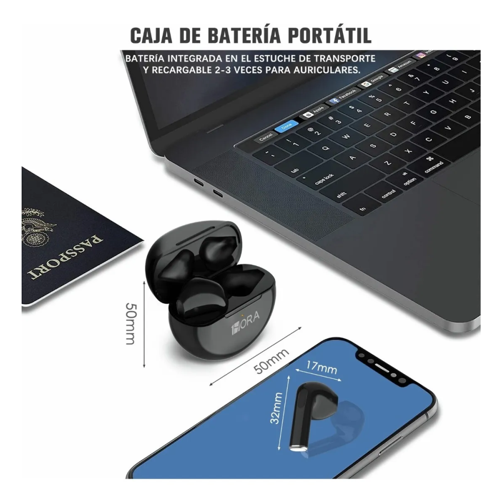 1hora Auriculares Inalámbricos BT AUT119