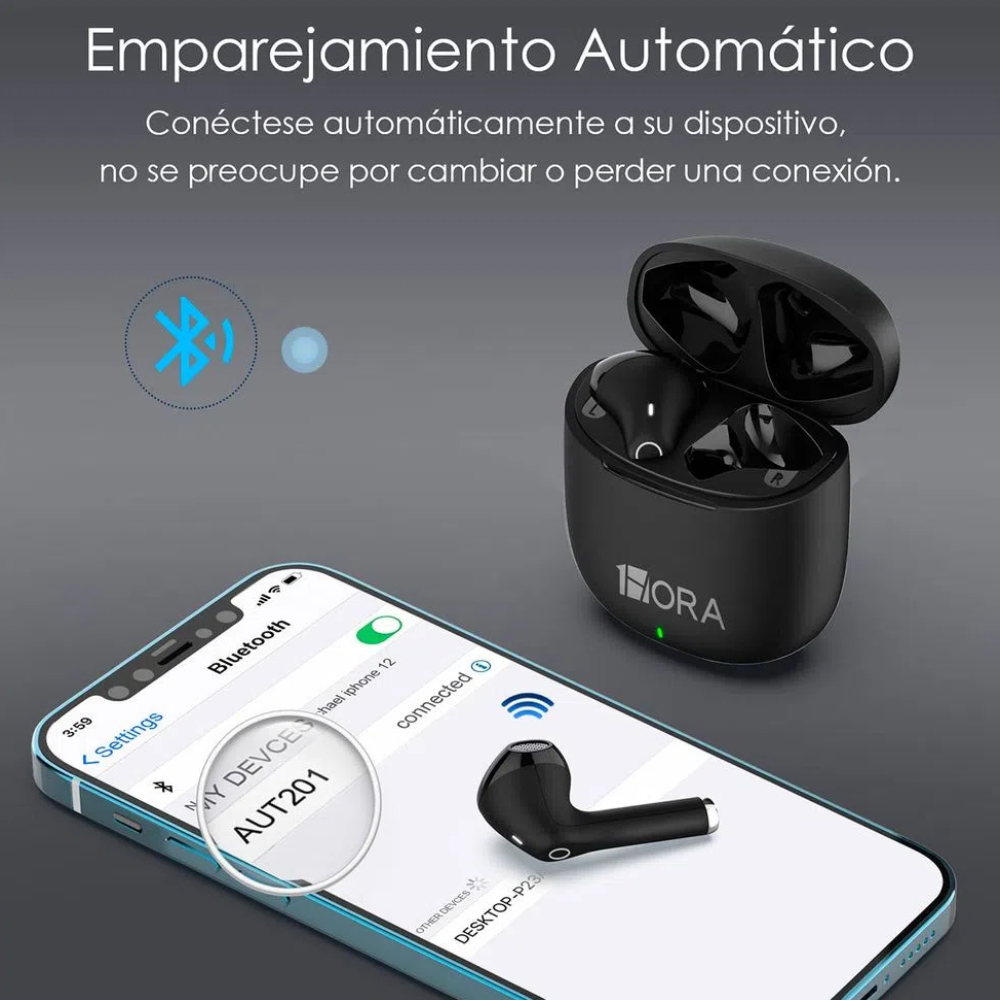 1hora Auriculares Inalámbricos BT AUT201
