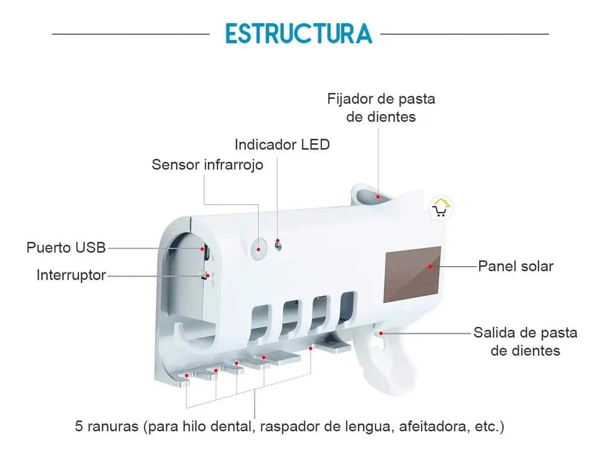Porta Cepillos Uv Esterilizador