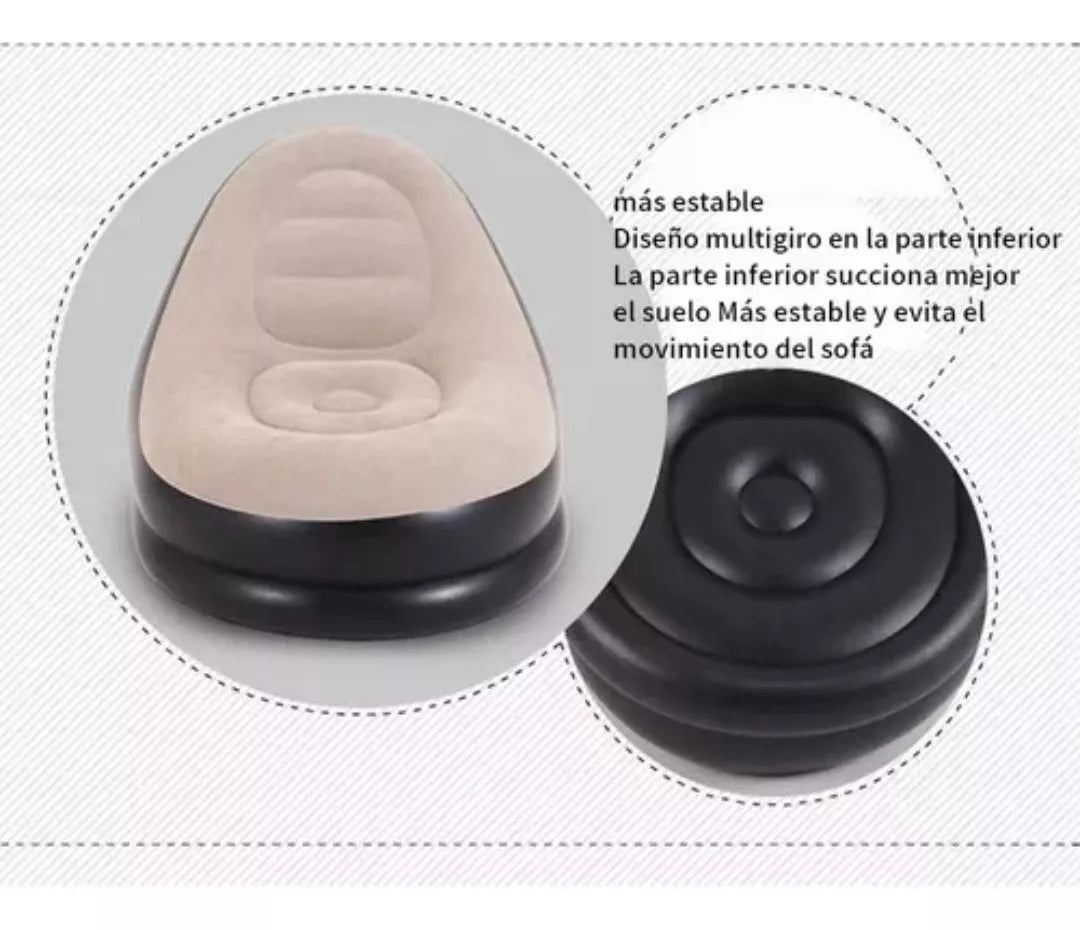 SOFA INFLABLE PORTATIL + REPOSAPIES