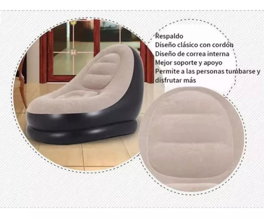 SOFA INFLABLE PORTATIL + REPOSAPIES