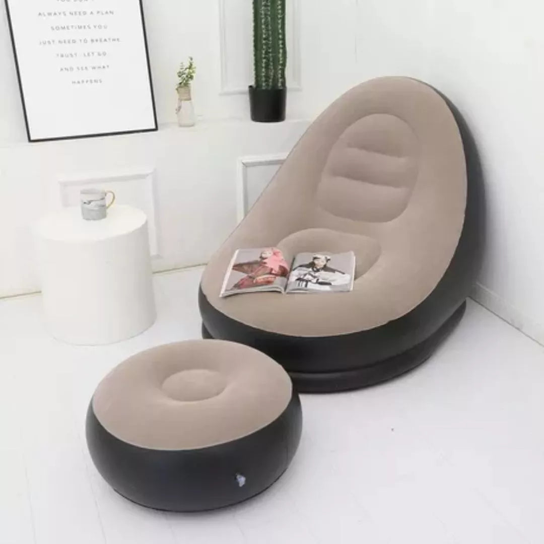 SOFA INFLABLE PORTATIL + REPOSAPIES