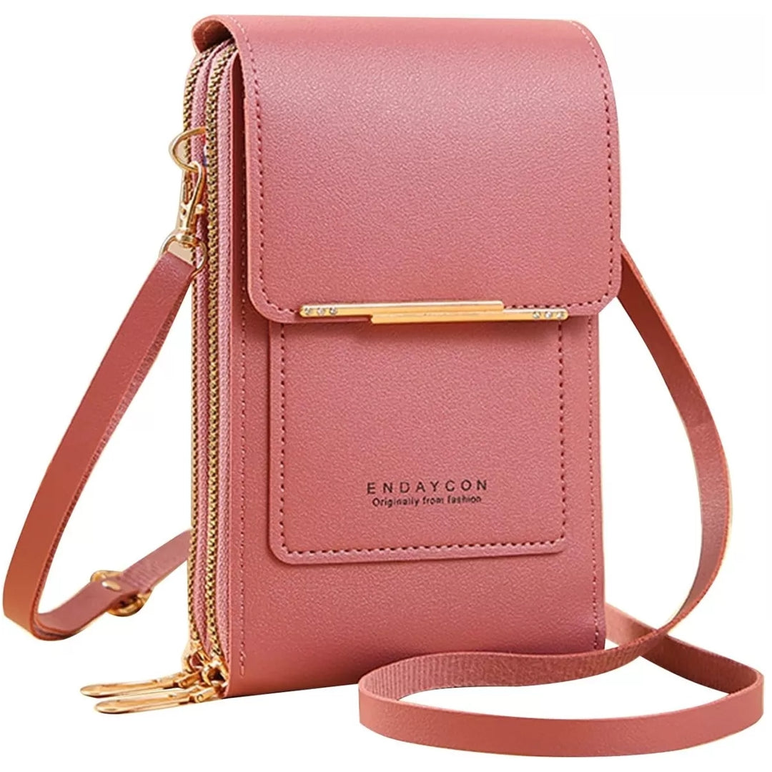 Bolso Portacelular Cuero Genuino Femenino - Endaicon