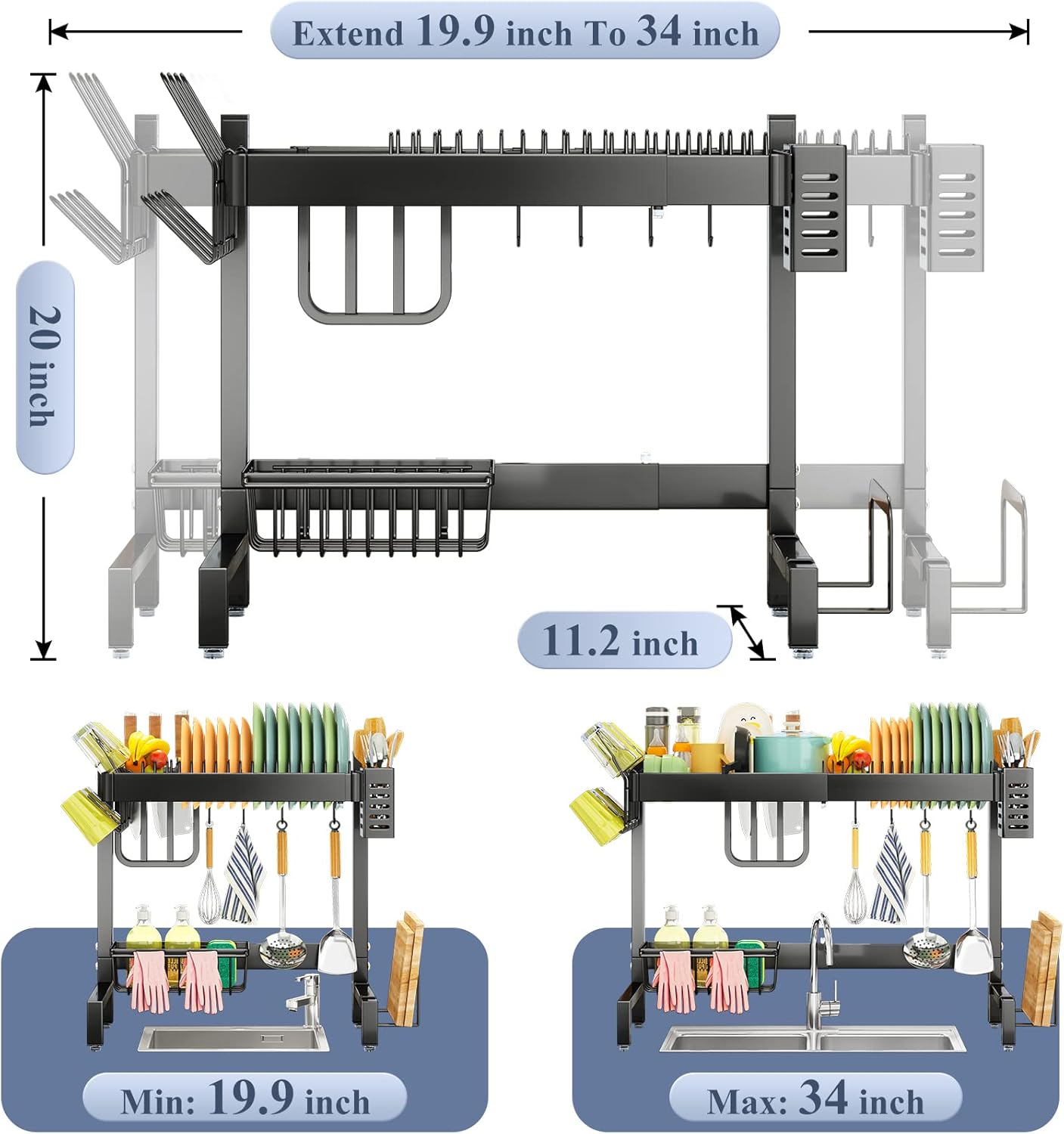 ESCURRIDOR DE PLATOS  EN ACERO INOXIDABL