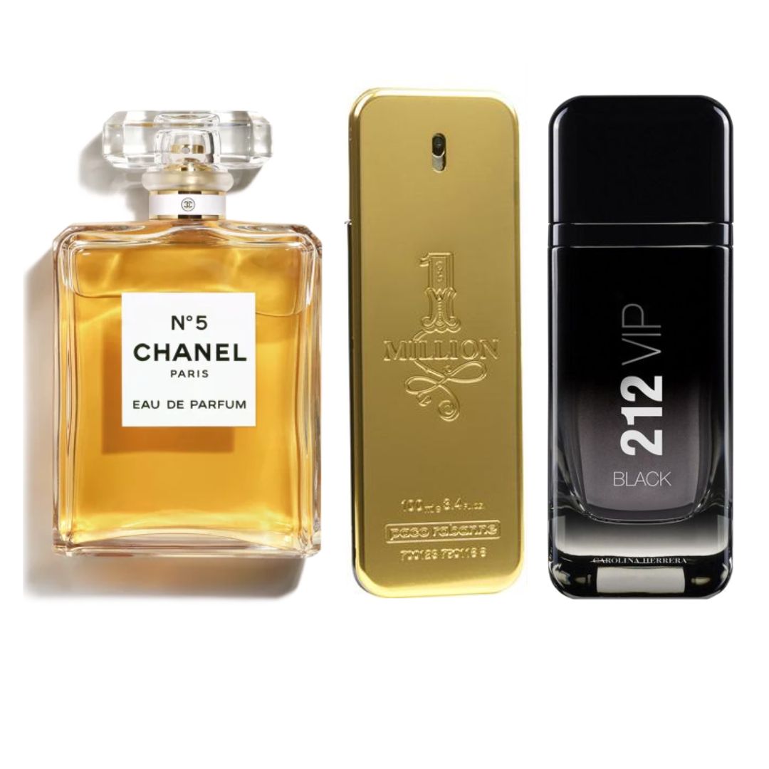 PERFUMES CHANEL#5+ONEMILLION+212VIPBLACK
