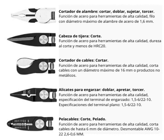 Set de Alicate 5 en 1