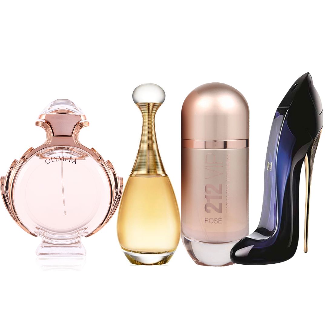 4 PERFUMES(OLYMP+JADOR+212ROSE+GOODGIRL)